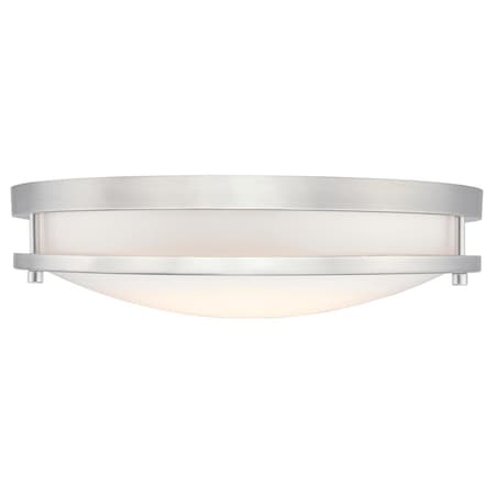 Fixture Ceiling LED Dimmable Flush-Mount 23W Lauderdale 15.75In Br Nkl White Acry